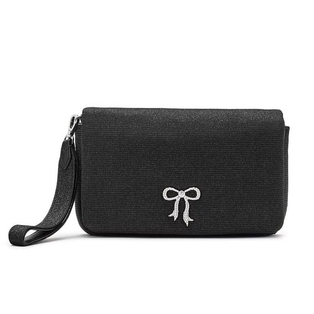 *Victoria Secret* Black Sparkle Bow Phone Wristlet Clutch